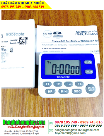 TRACEABLE 5001_Đồng hồ hẹn giờ đếm lùi đếm tiến 04 kênh Traceable 5001 @100-Hour Traceable Timer | Đã được hiệu chuẩn tại Mỹ